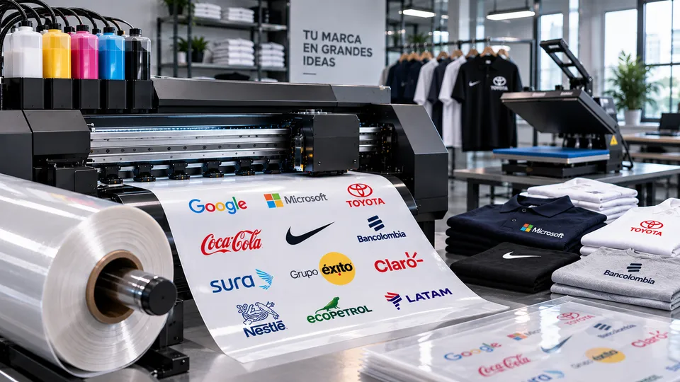 Producción DTF de marcas corporativas en fábrica
